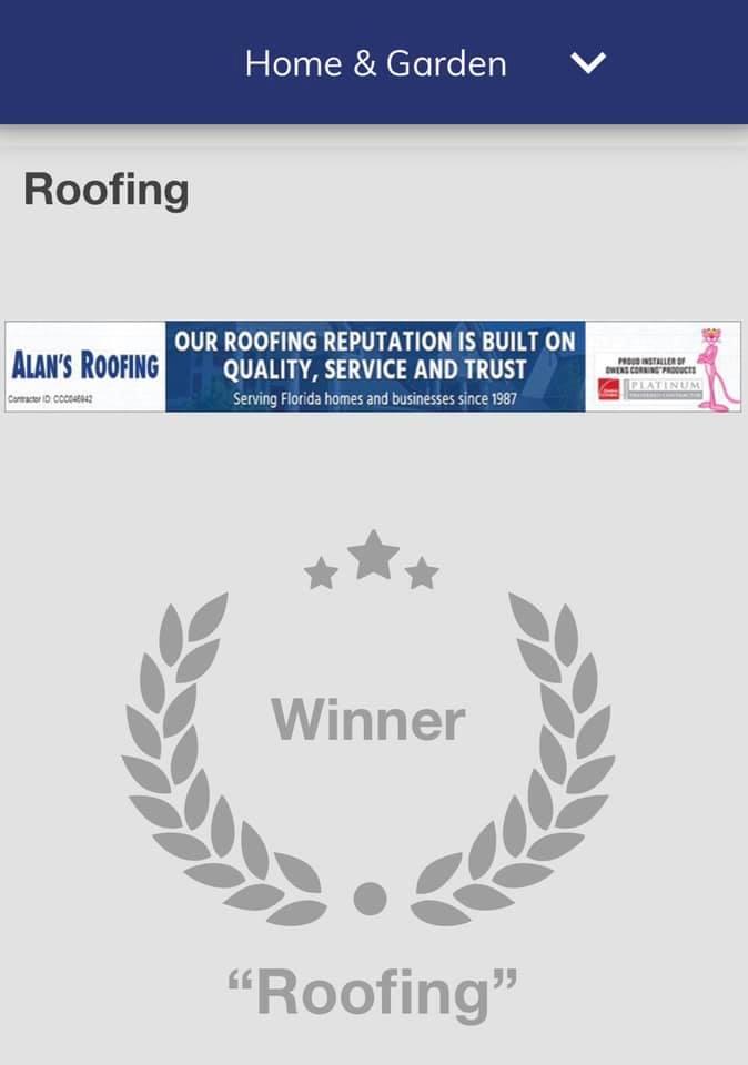 Alan's Roofing: 2019 Hernando Sun Readers' Choice Gold Winner for Roofing