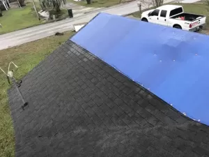 Emergency Roof tarping on a home in Port Charlotte